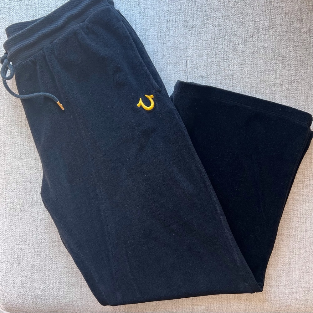 True Religion Velour Wide Leg Pants - Picture 2 of 5